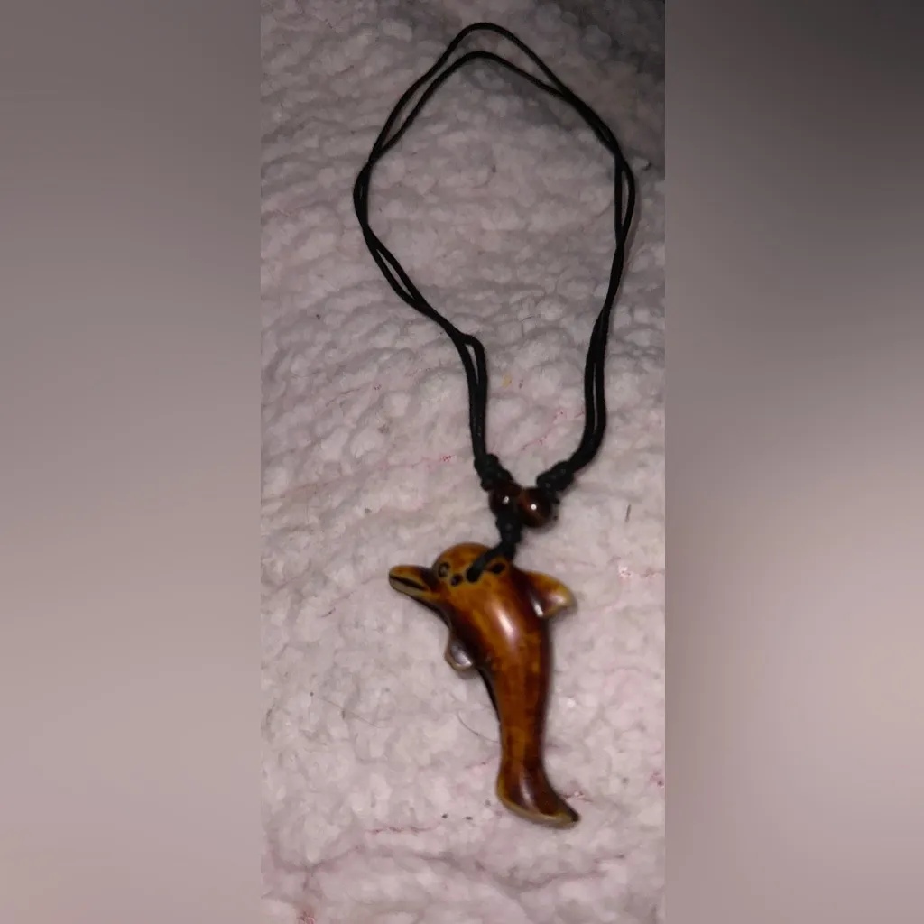 Bohemian Brown Dolphin Pendant Necklace - Image 4