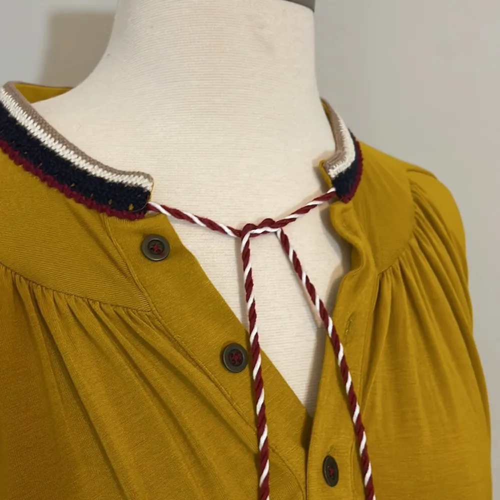 Anthropologie Akemi and kin blouse mustard yellow - Image 4