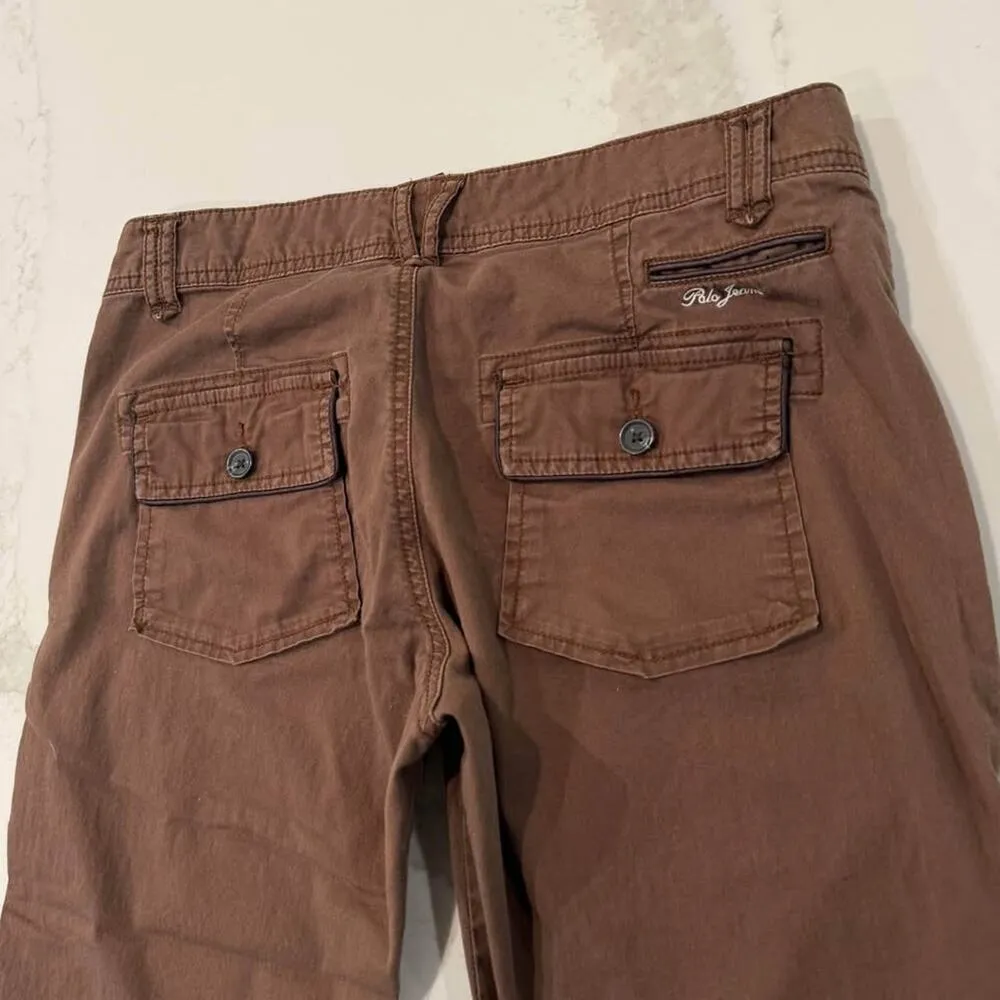 Ralph Lauren Y2K Polo Jeans Company Low Rise Cargo Capri Pants Women's 8 Brown - Image 7