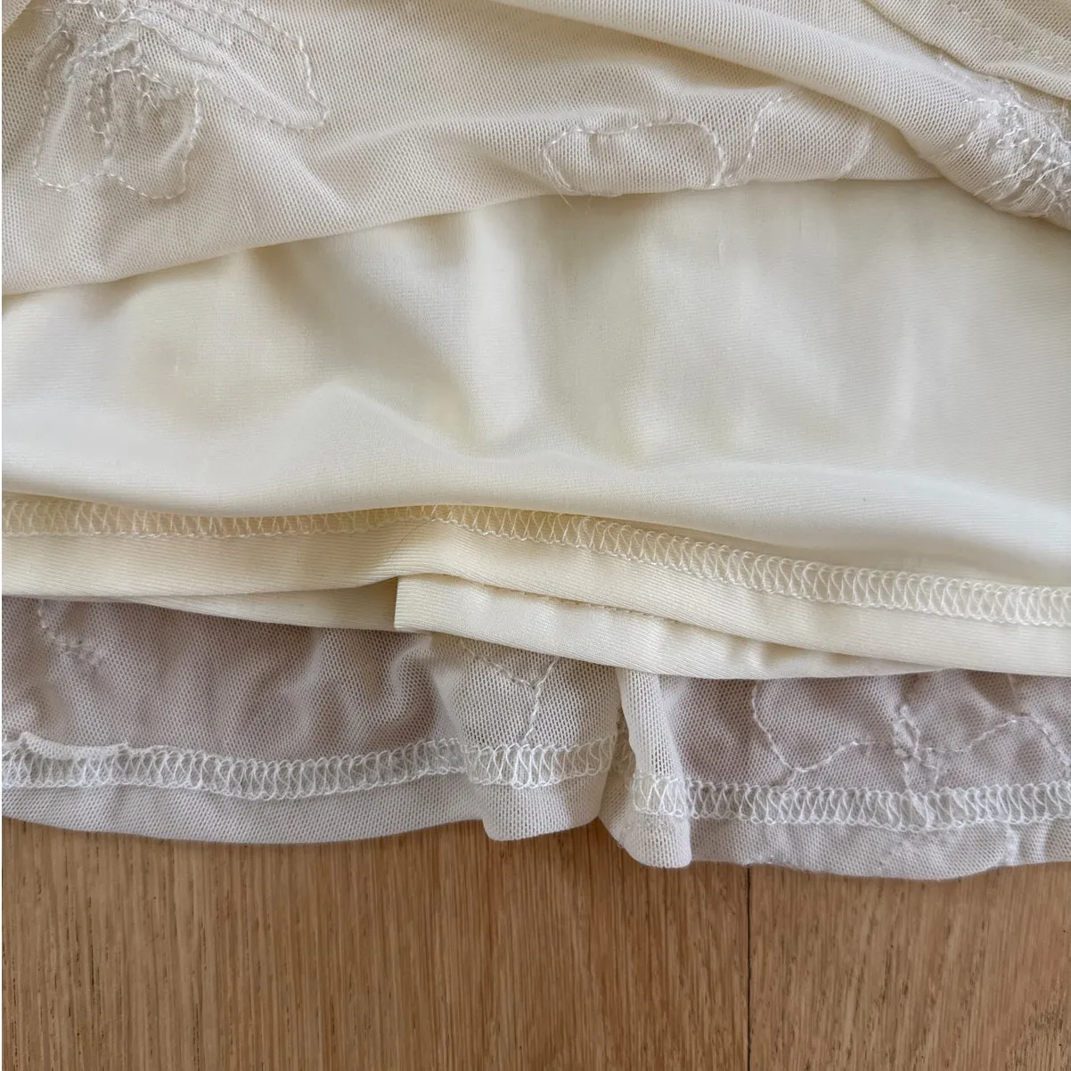 White Fox Mini Dress Beaded Sequins Cowl Neck Between The Lines Size XS Cream - Image 4