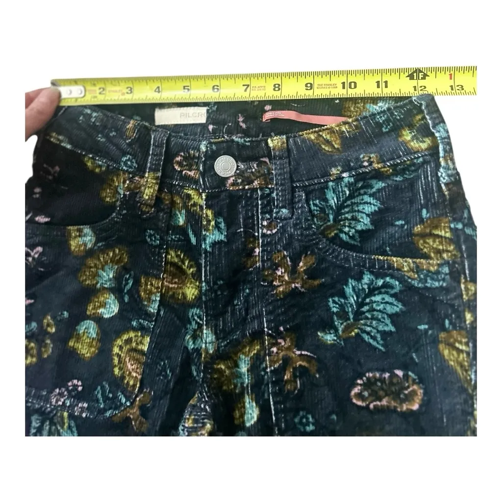 Anthropologie Pilcro The Icon Corduroy Flare Low-Rise Jeans Pants Floral Size 23 - Image 6