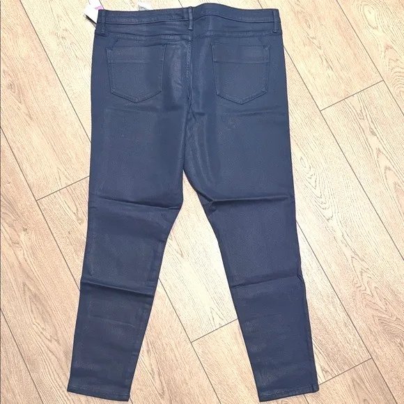 Mossimo Coated Jeans Womens Plus 18 Skinny Denim Wax Pants Navy Blue NEW NWT - Image 5