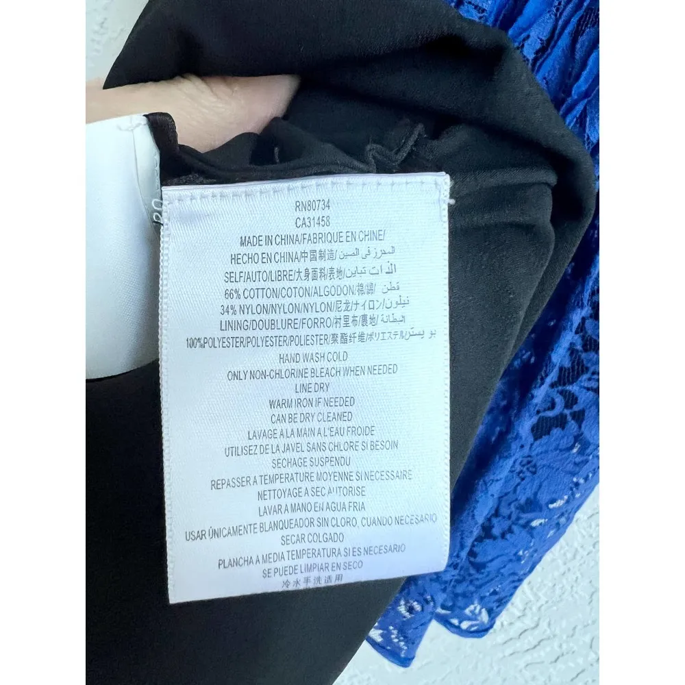 Bcbg Max Azria Short Sleeve Full Skirt Kiran Lace Dress Royal Blue Women's 2 - Image 8