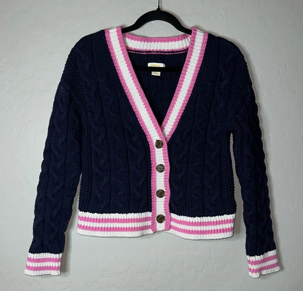 Maeve by Anthropologie Varsity Cable-Knit Cardigan Sweater - Image 3