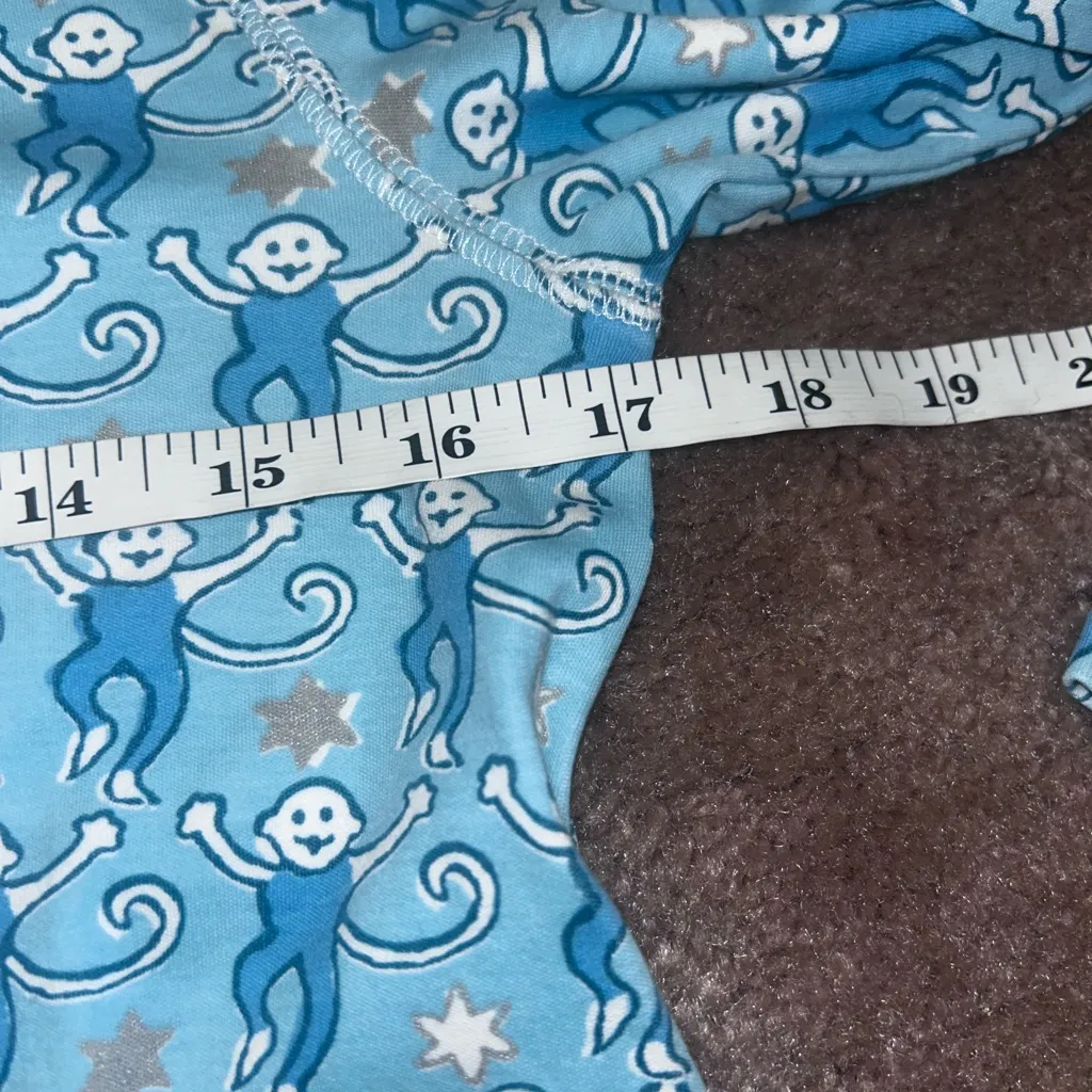 Roller Rabbit Blue Monkey Star Henley Pajamas Cotton Small New - Image 10