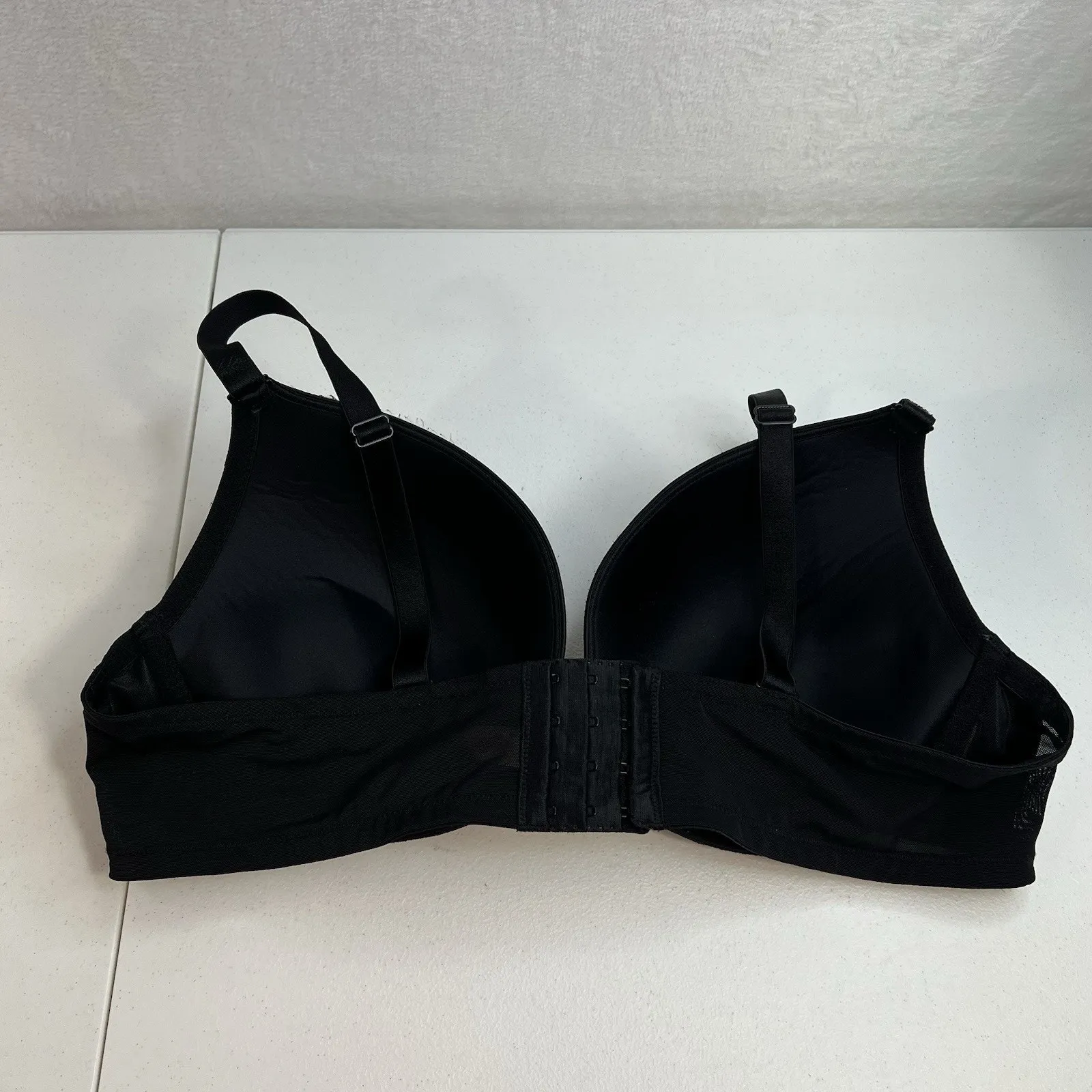 Cacique 44B Satin Full Coverage Bra Black Underwire Multiway Adjustable Straps - Image 5