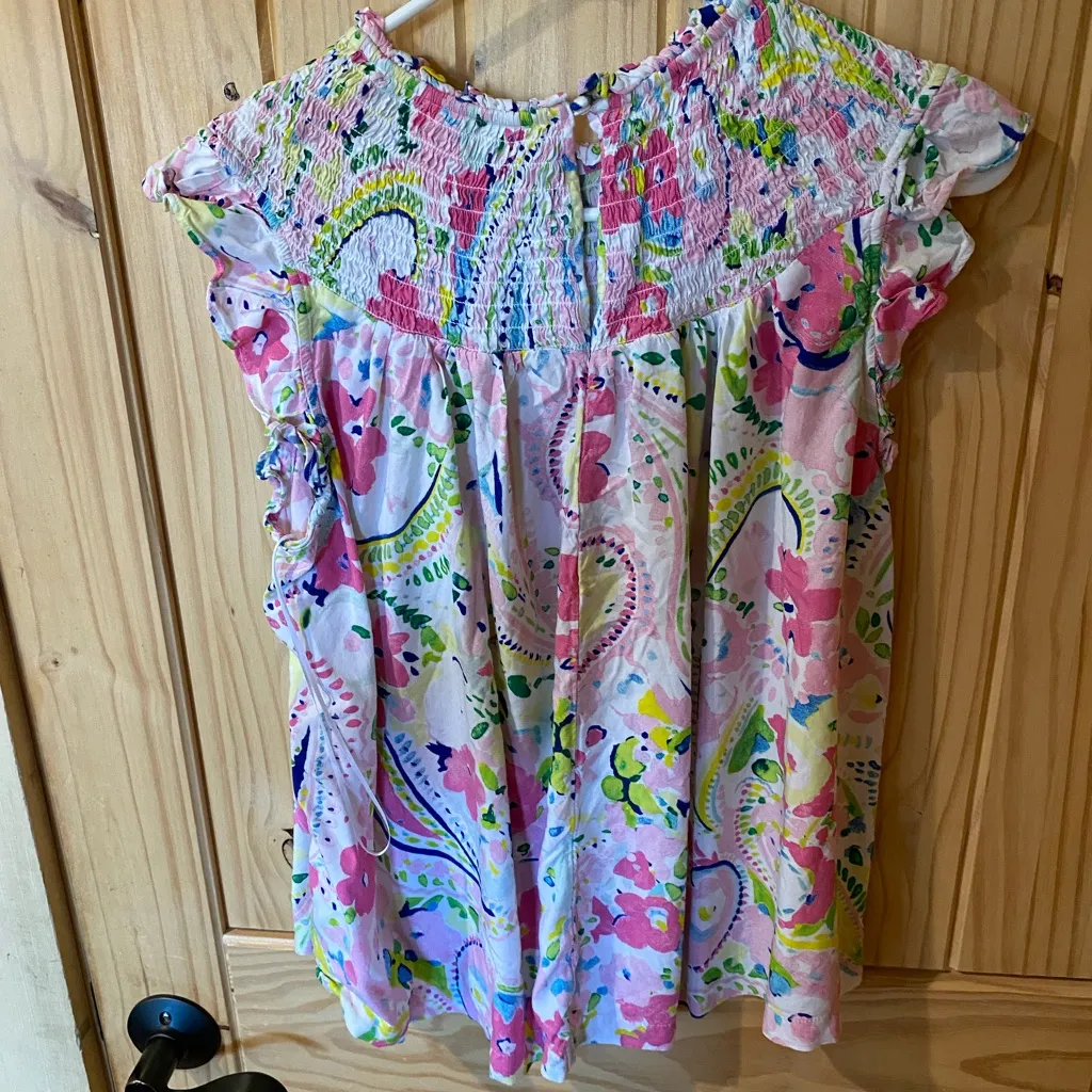 Crown & Ivy Multicolor Smocked Top - Image 4