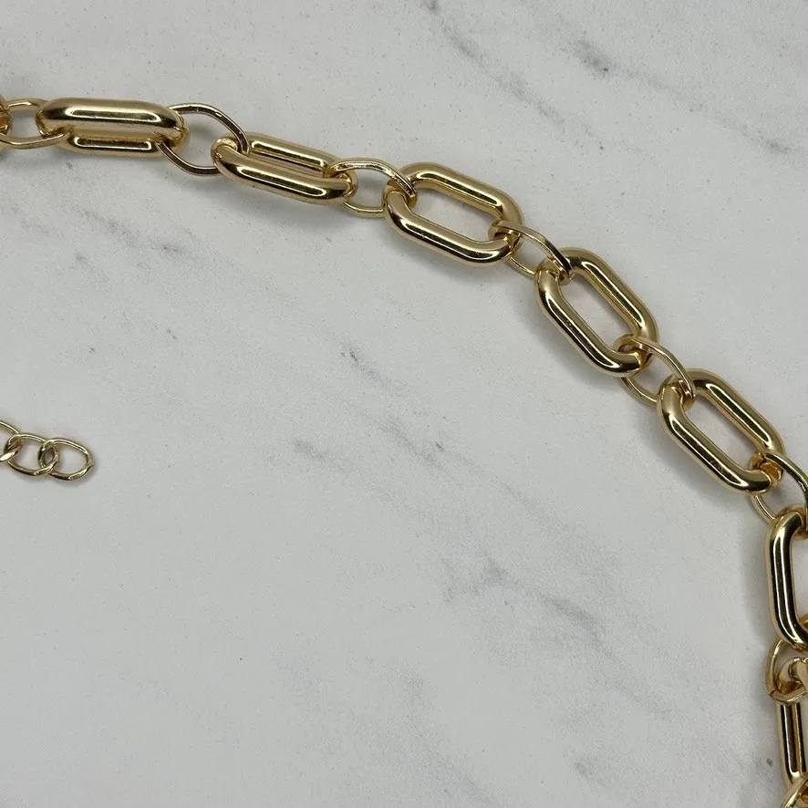 Chunky Religious Charm Chain Link Belt One Size (OS) Gold Tone Y2K ✨ - Image 6