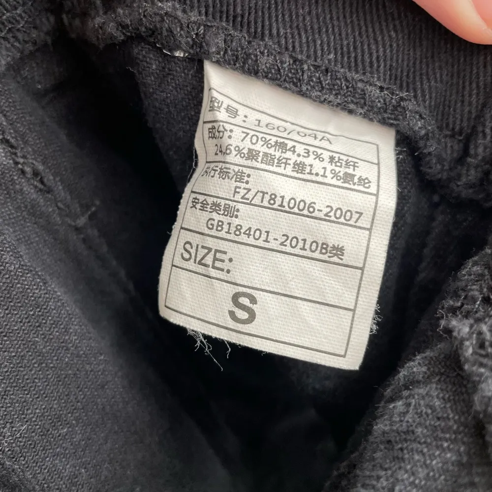 Unbranded Black High Waisted Denim Jean Shorts Seatbelt Belted Women’s Size S - Image 4