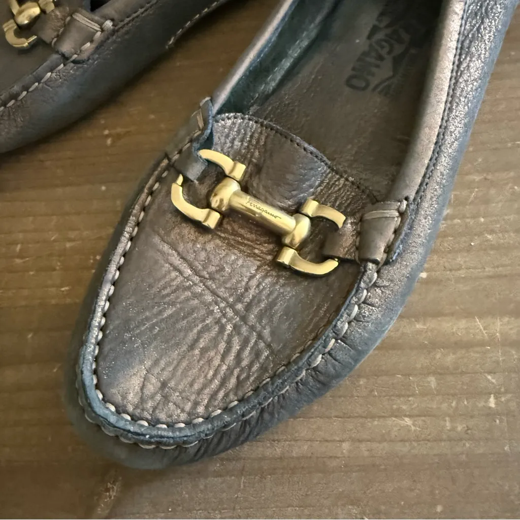 Salvatore Ferragamo Gancini Horsebit Driving Moccasins Loafers leather Size 8 - Image 6