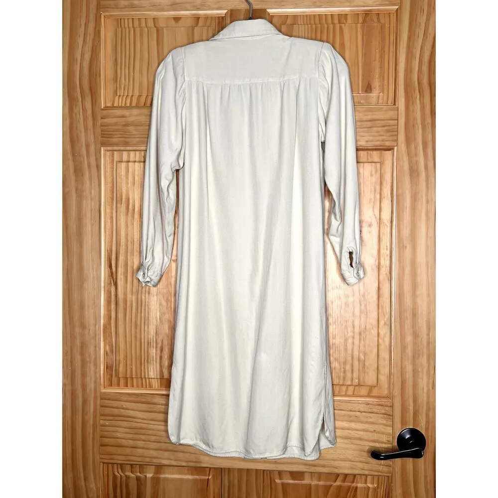 Vintage CMI silk shirt dress cream 3/4 sleeves classic core, Business casual Size 6 - Image 2