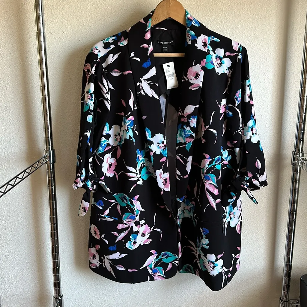 Lane Bryant  Floral Black Blazer - Image 3