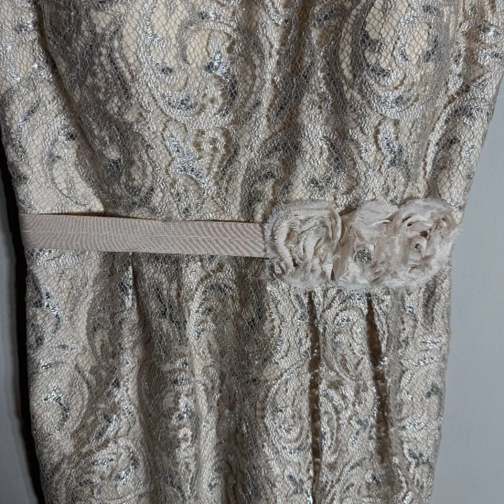 Jenny Yoo Harlow BHLDN Lace Knee Length Cocktail Dress Women's 8 Sandstone Tan - Image 9