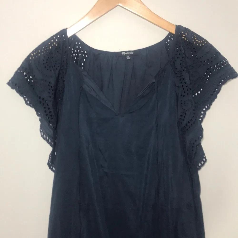 Madewell Embroidered Eyelet Moontide Navy shift - Image 4