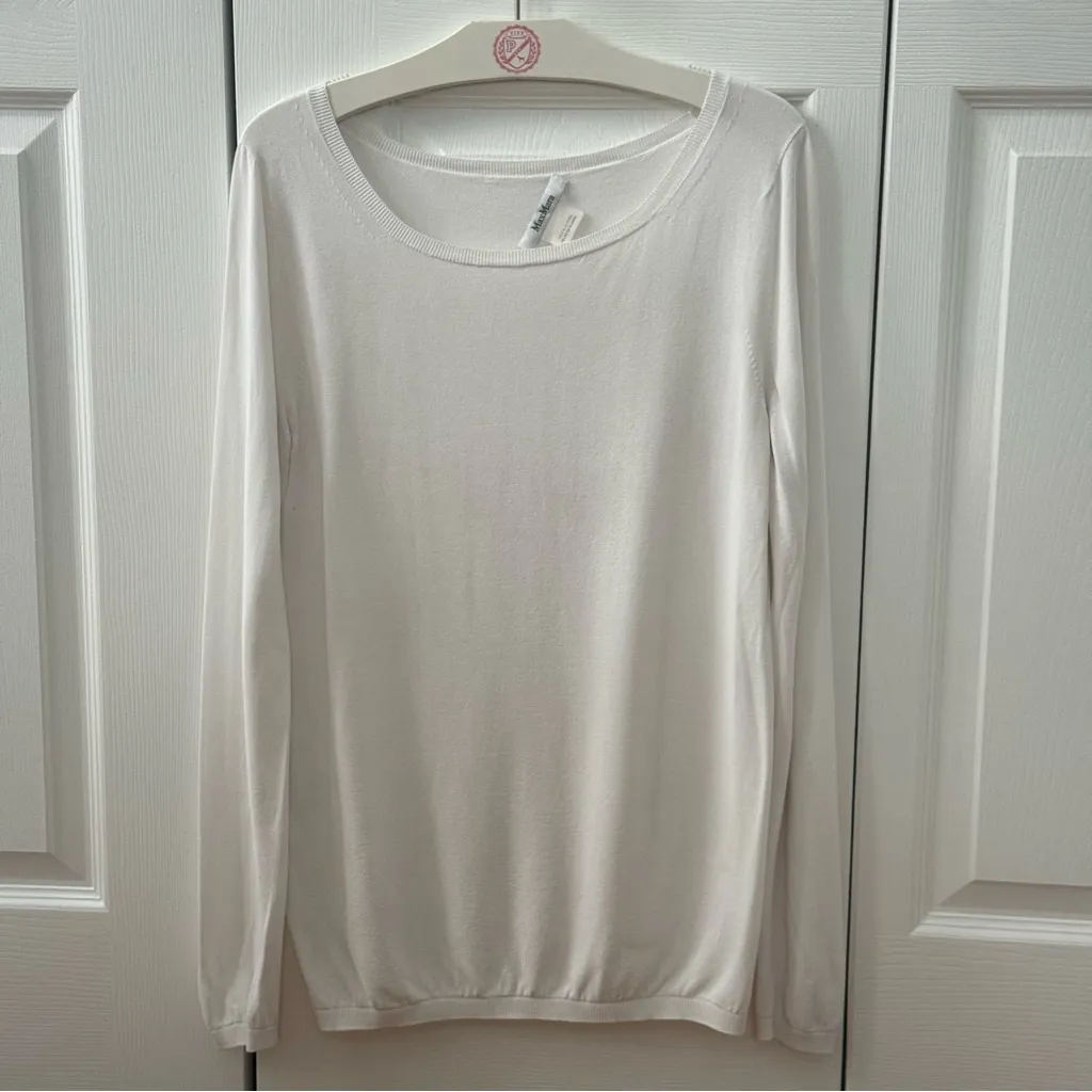 Maxmara White Knit Long Sleeve - Image 2