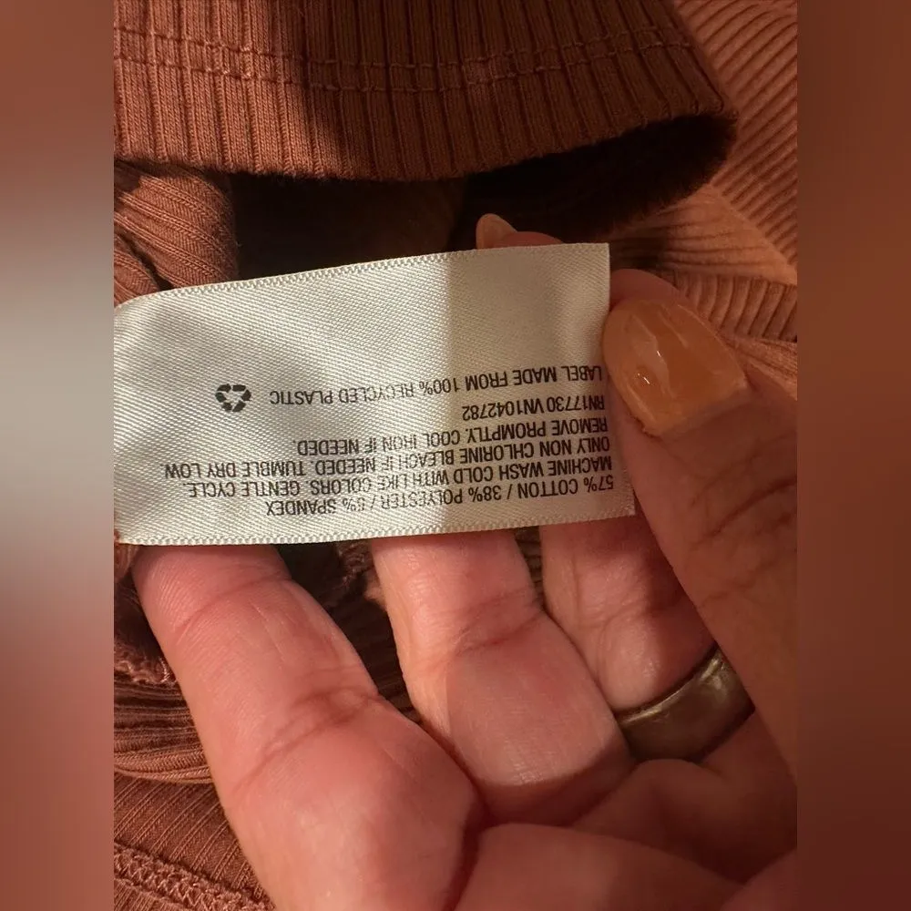 EUC WILD FABLE RIBBED BODYCON LONG SLEEVE TURTKE NECK BLUSH  COLOR MINI DRESS - Image 4