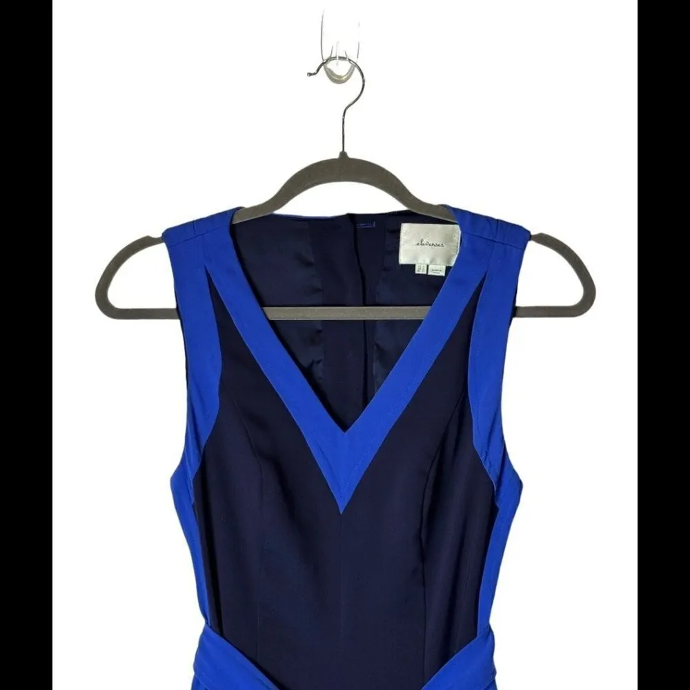 Elevenses Anthropologie Black And Blue‎ Sleeveless Cut Out Becca Jumpsuit Size 0 - Image 5
