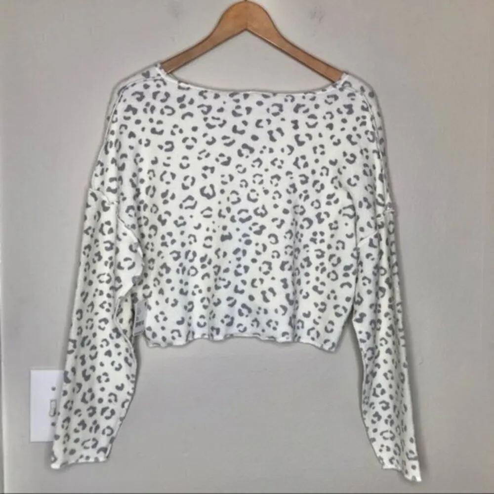 NEW Free People Rain‎ Check Animal Print Lounge Set In Ivory Combo Womens Size S - Image 4