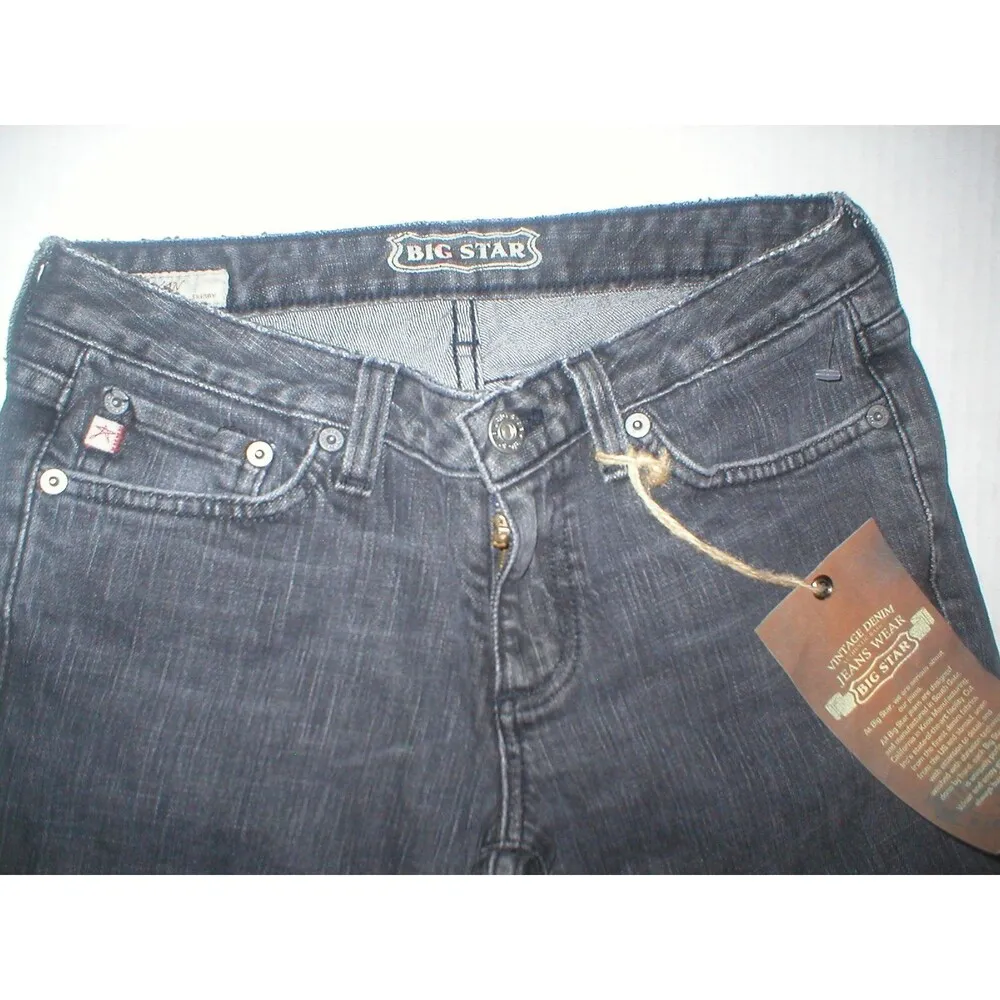 New NWT Big Star Evan Crop Womens Jeans 27 Dark Gray Black Skinny 26 X 19.5 Capr - Image 3