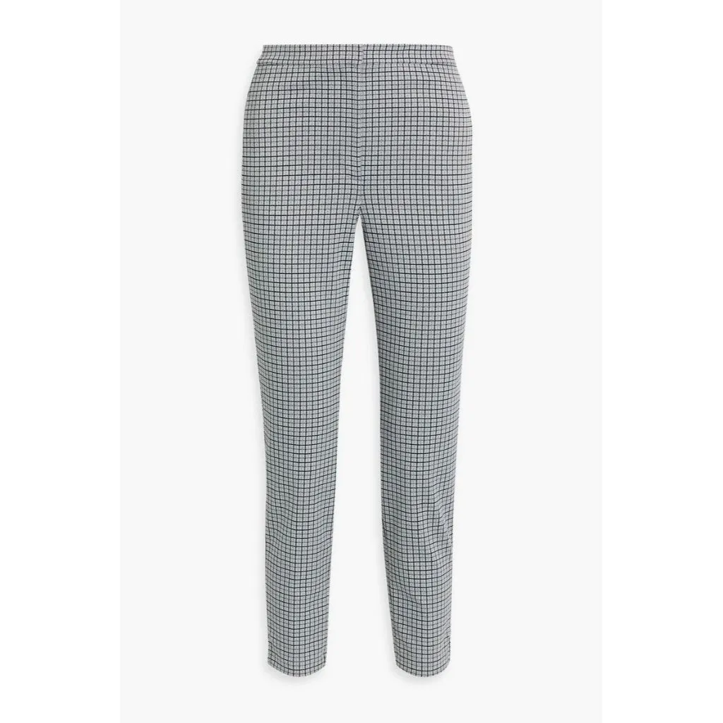NWT Theory High Waist Taper in Fog Multi Contrast Grid Plaid Slim Ankle Pants 2 - Image 2