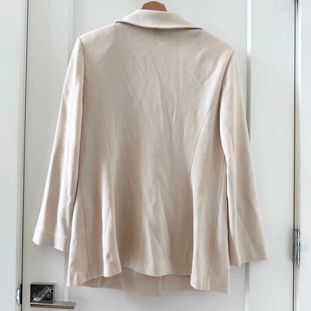 ST JOHN Vintage Cream Double Breasted Blazer Jacket Size 10 - Image 2