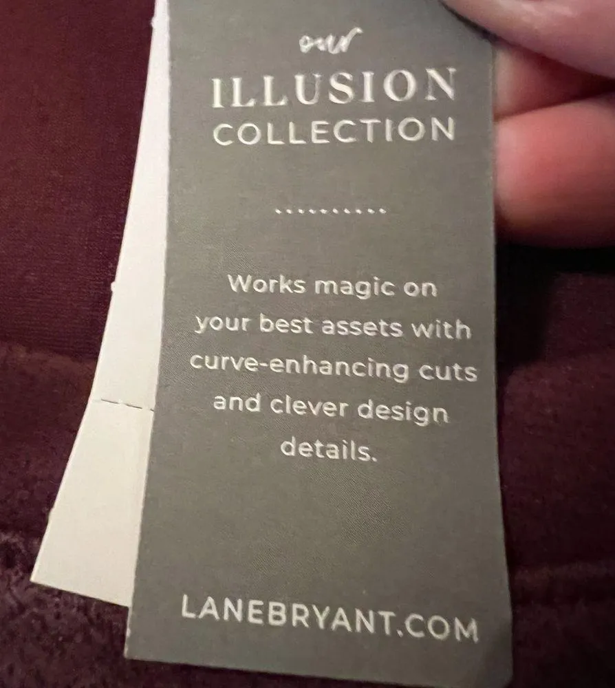 Lane Bryant Burgundy Blouse Wine Top Shirt Illusion Collection NWT Size 26/28 - Image 4