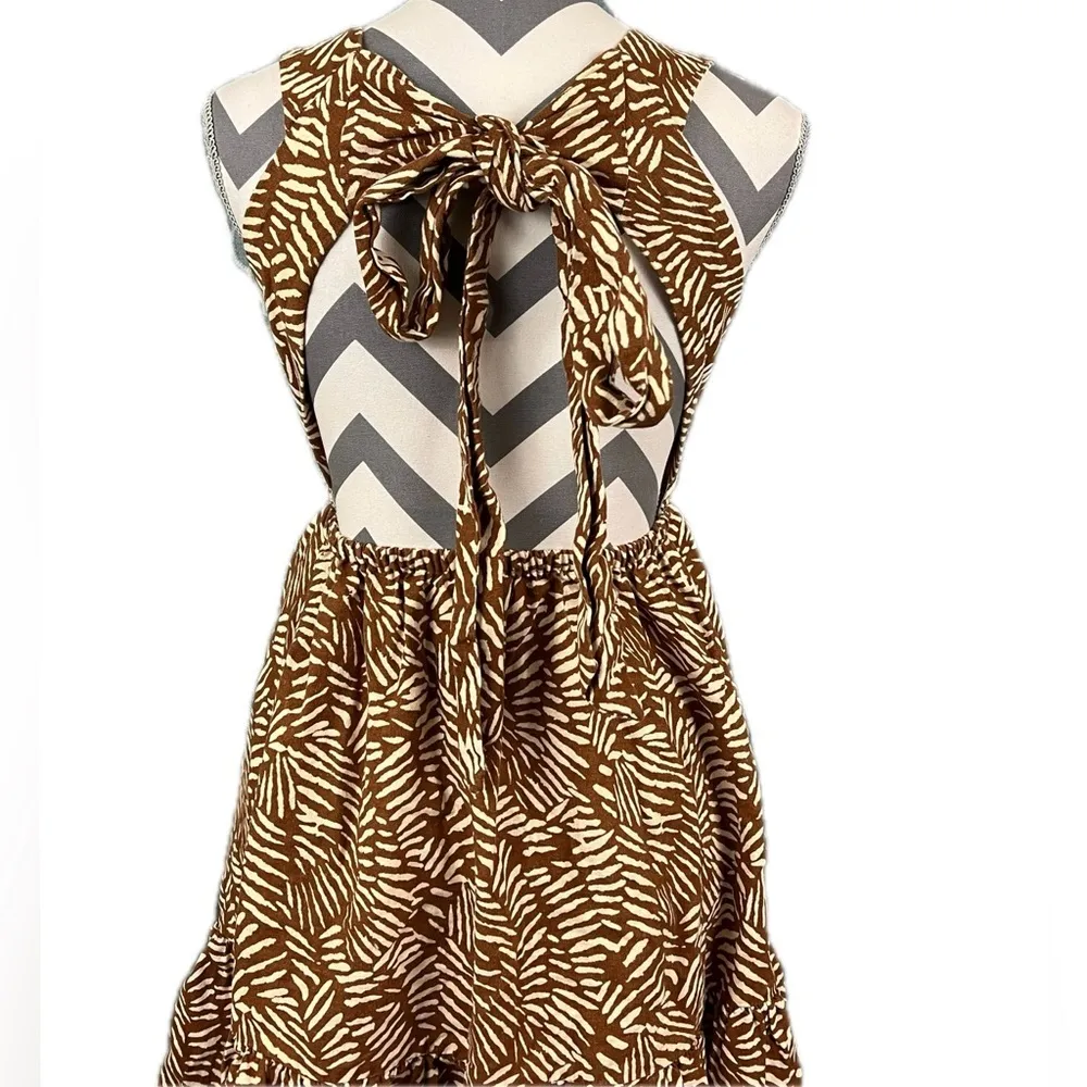 House of Harlow Linen Brown Palm Mini Dress - Size S - Image 7