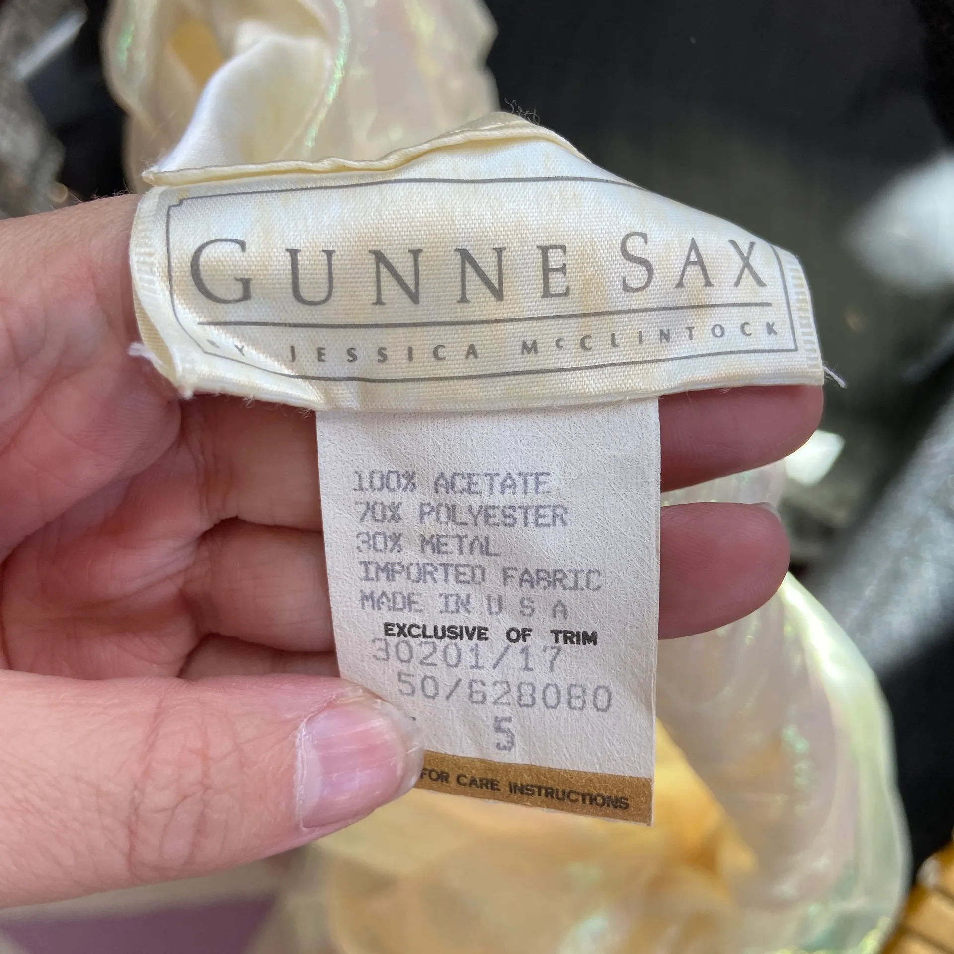 Gunne Sax Vintage 80’s Strapless Iridescent Prom Dress - Image 8