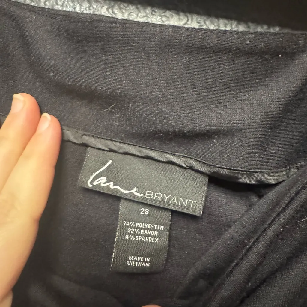 Lane Bryant Black and Blue Striped Pencil Skirt Size 28 - Image 4