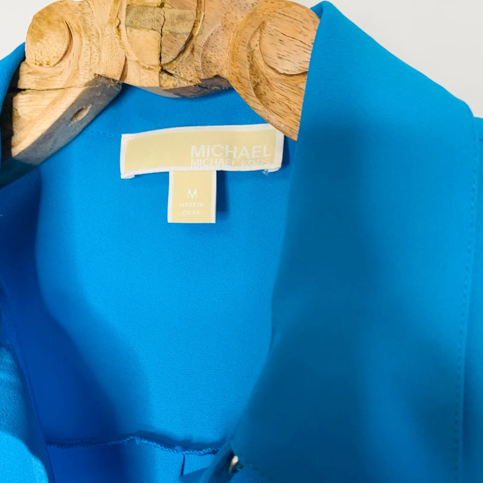 Michael Michael Kors Turquoise Shark Hem Swing Top Sz Medium Blue - Image 7