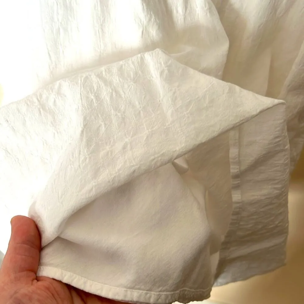 Abercrombie White Cotton Babydoll Mini Dress Tiered Ruffle Sleeves Summer Medium - Image 10