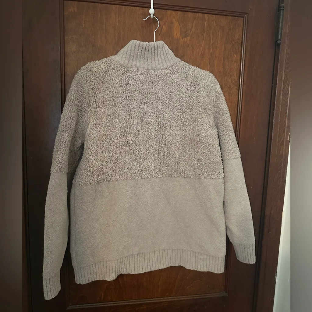BAREFOOT DREAMS COZYCHIC MIXED SHEARLING PULLOVER SWEATER M - Image 3