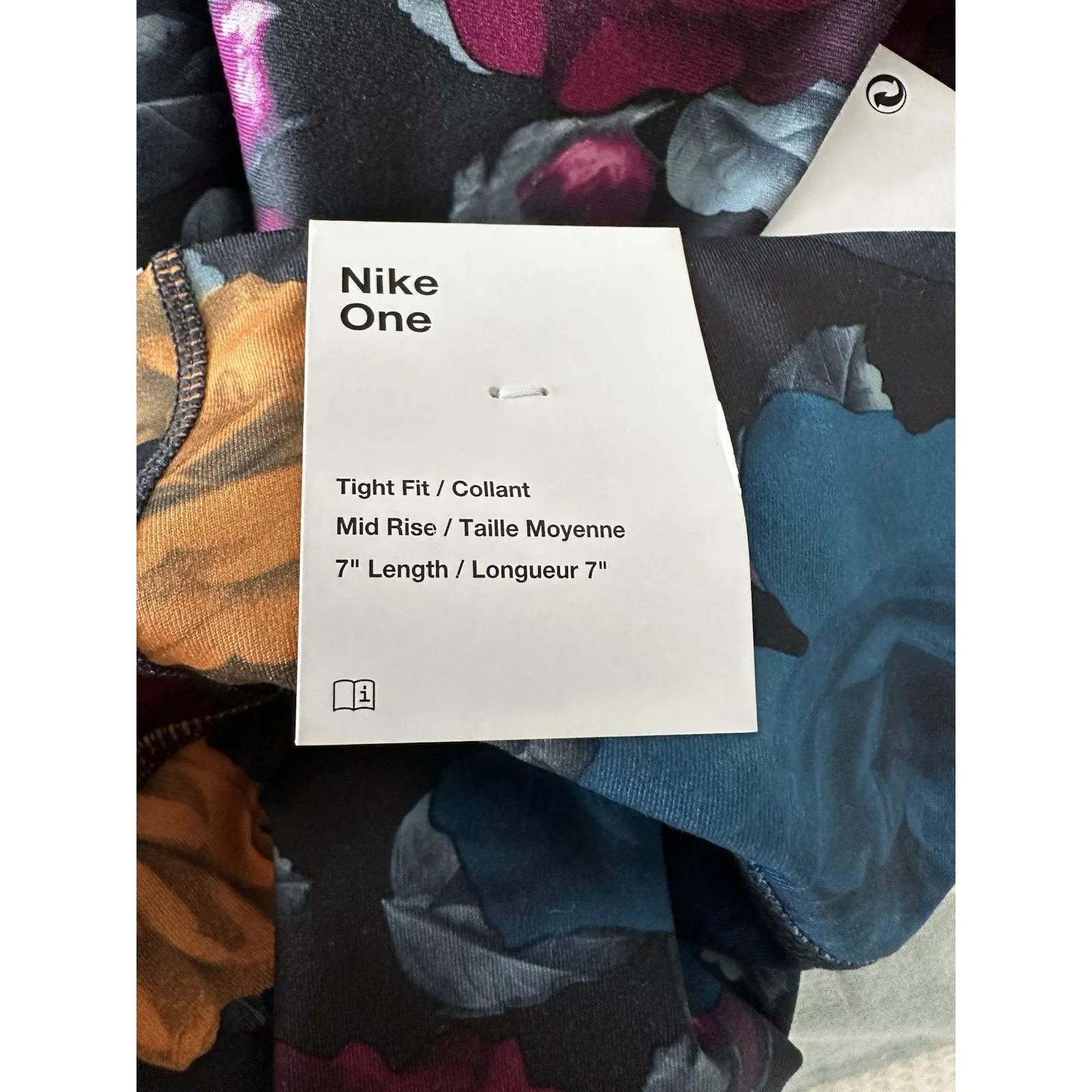 New Nike One Training Women Multi Color Rose Floral 7" Print Bike Short XXL NWT - Image 4