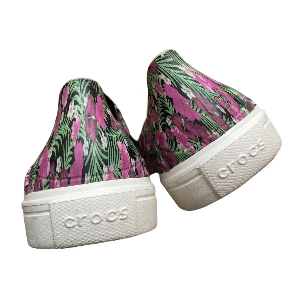 Crocs citilane Roka pink floral perforated slip on shoes - Image 4