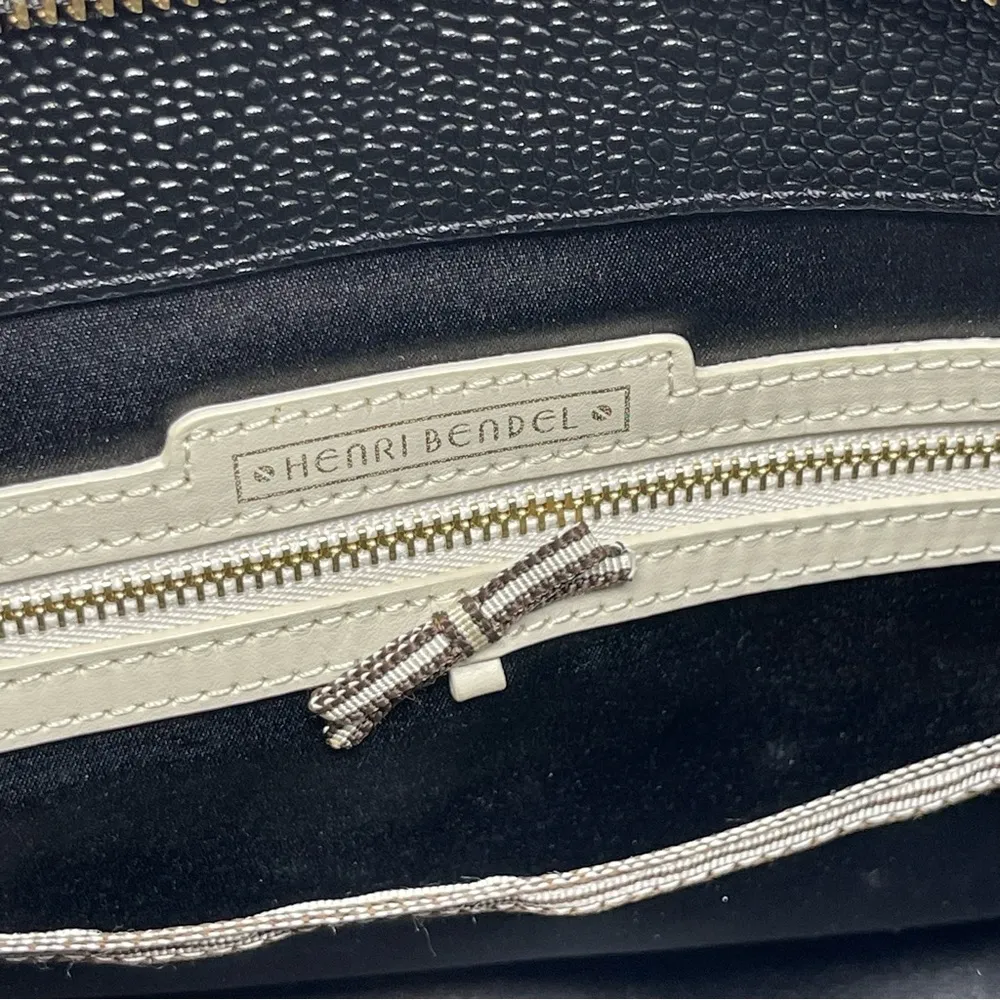 Henri Bendel RARE black Carlyle crock embossed and pony hair satchel - Image 2