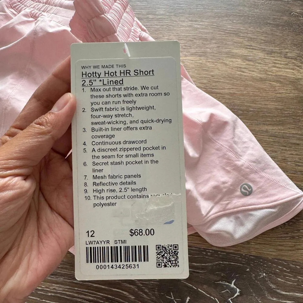 Hotty Hot Shorts High Rise 2.5” Lined Strawberry Milkshake Size 12 NWT - Image 2