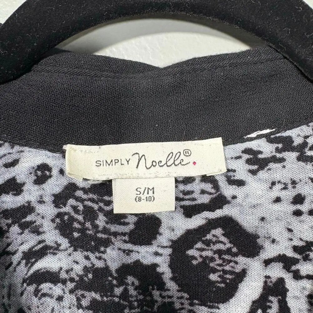Simply Noelle Women's Crinkle White Leopard Print Button Up Blouse - Size S/M - Image 4