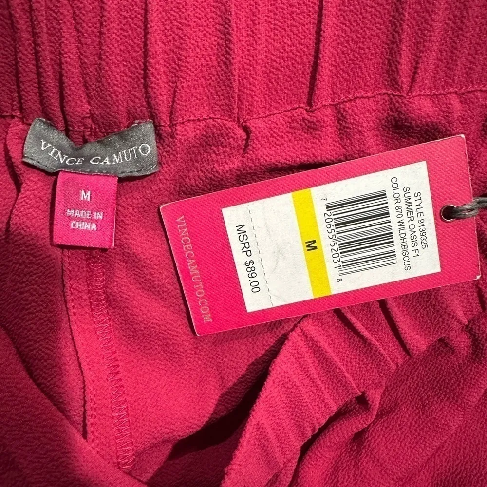 Vince Camuto pants Lagenlook flowy beach wide leg hot pink business office Sz M‍ - Image 4
