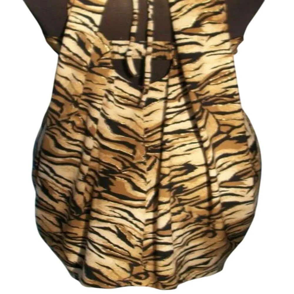 Cache Animal Metallic Kissed Halter Dress Rhinestone Metal Rings New NWT $158 - Image 6