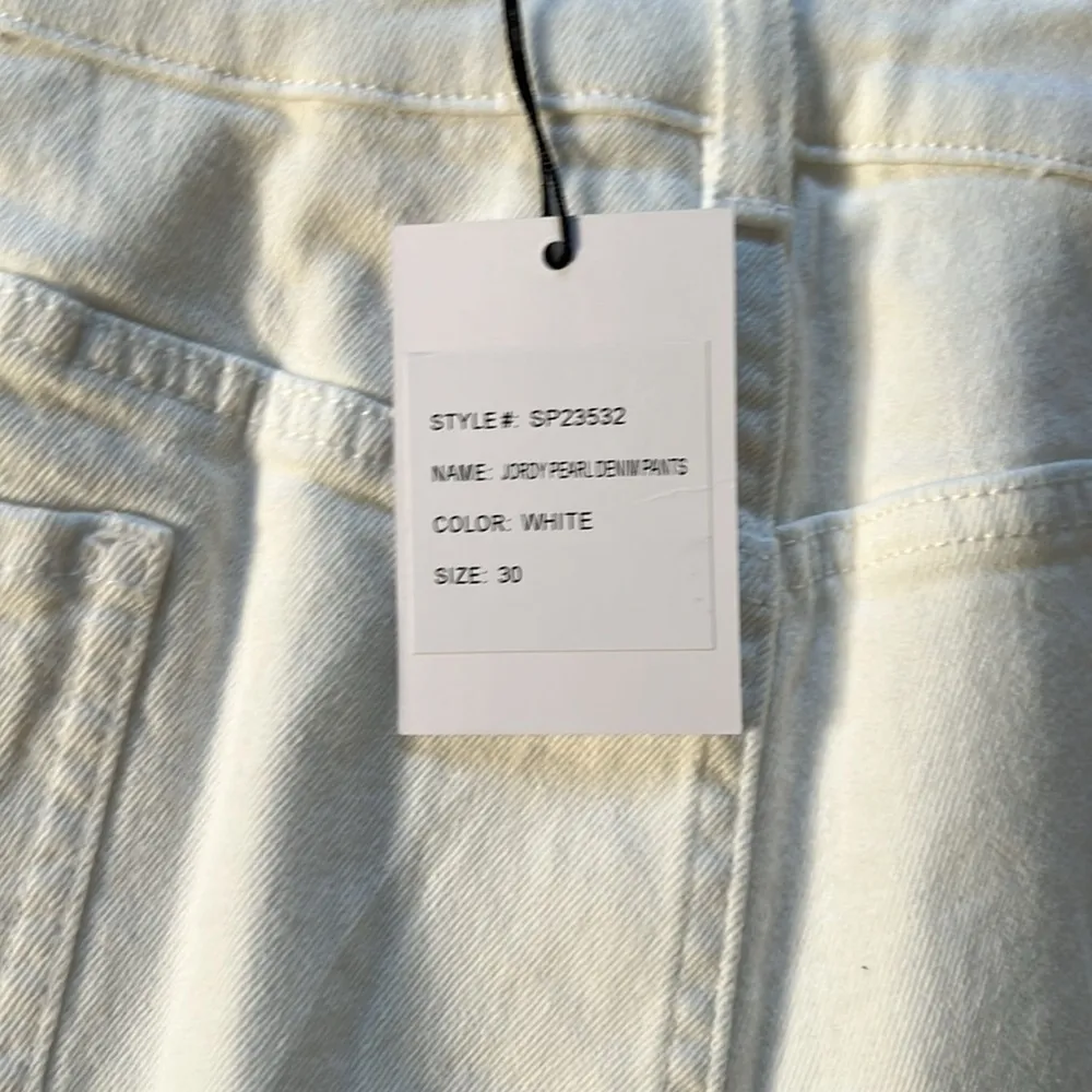 Generation Love x Revolve Pearl Trim Womens Raw Hem wide leg Pants Jeans 30 - Image 7