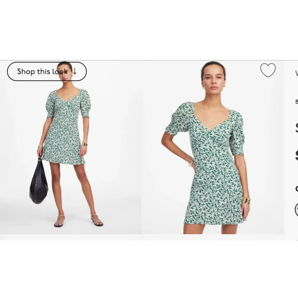 Madewell $138 Seamed V-Neck Mini Dress in Floral Size 0 NV853 - Image 3