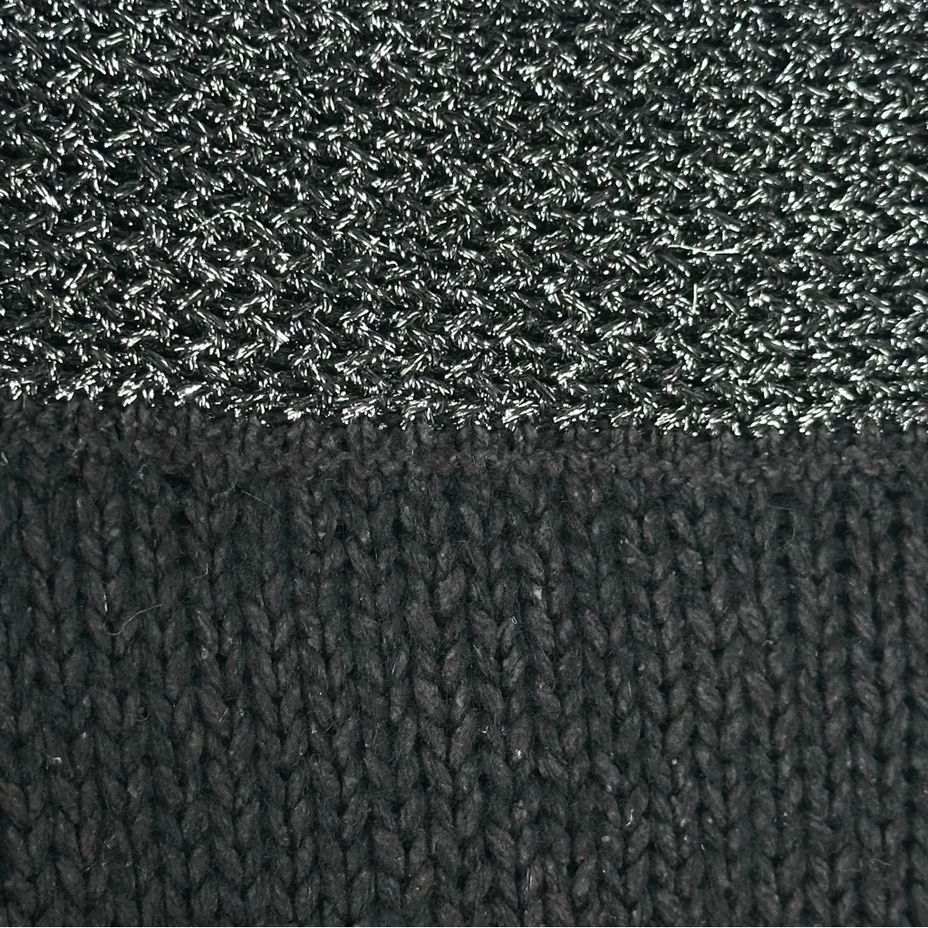 VINTAGE 80s Kitty Hawk Silk/Angora Blend Knit Sweater M Black/Silver Glam Tinsel Black Size M - Image 4