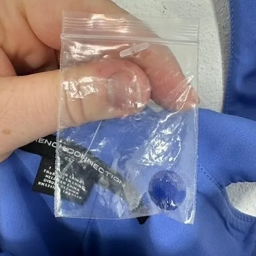 French Connection Baja Blue Whisper Foldover Square Neck Mini Dress Size 2 - Image 8