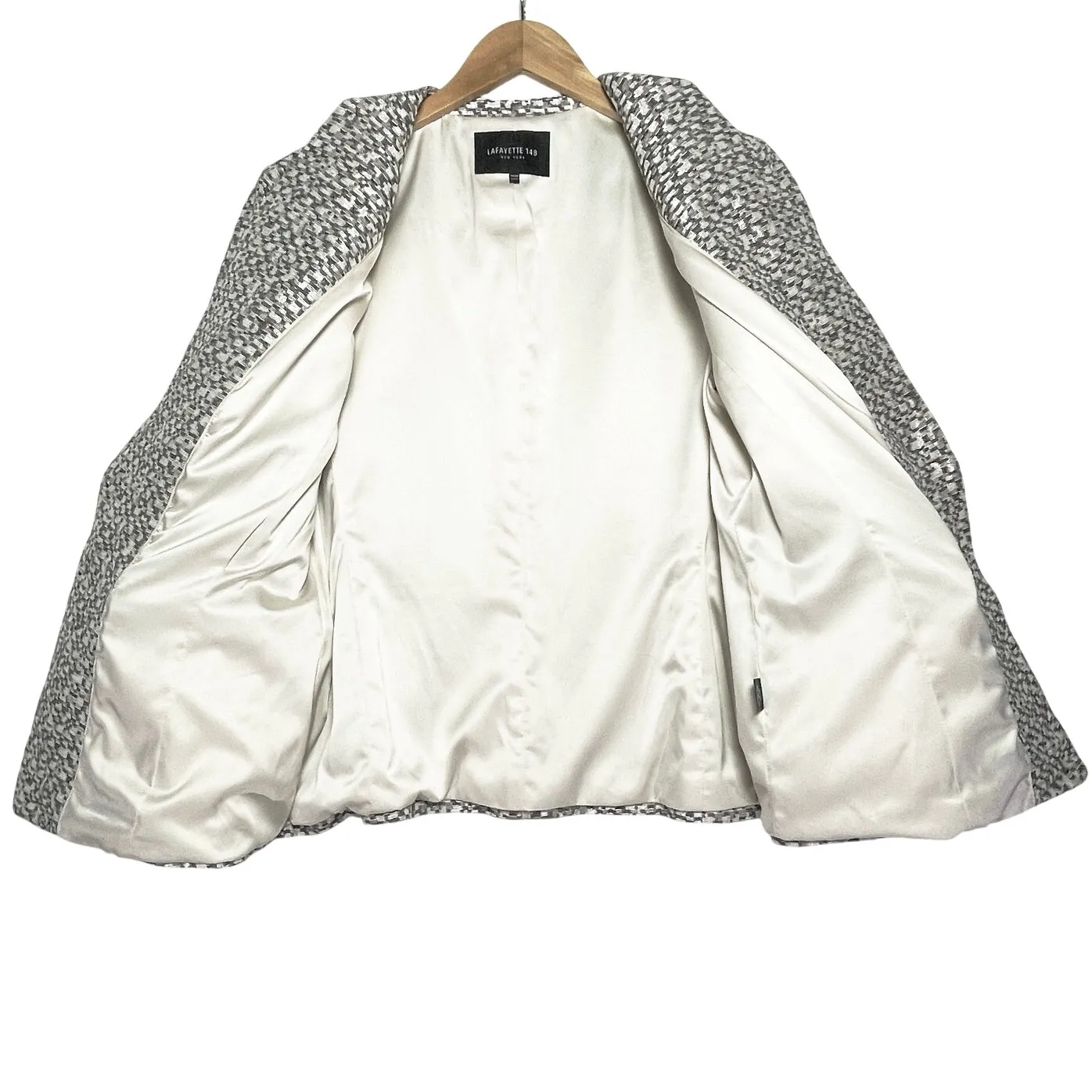 LAFAYETTE 148 Women’s Linen Blend Metallic Neutral Patterned Blazer Brown Size 14W - Image 3