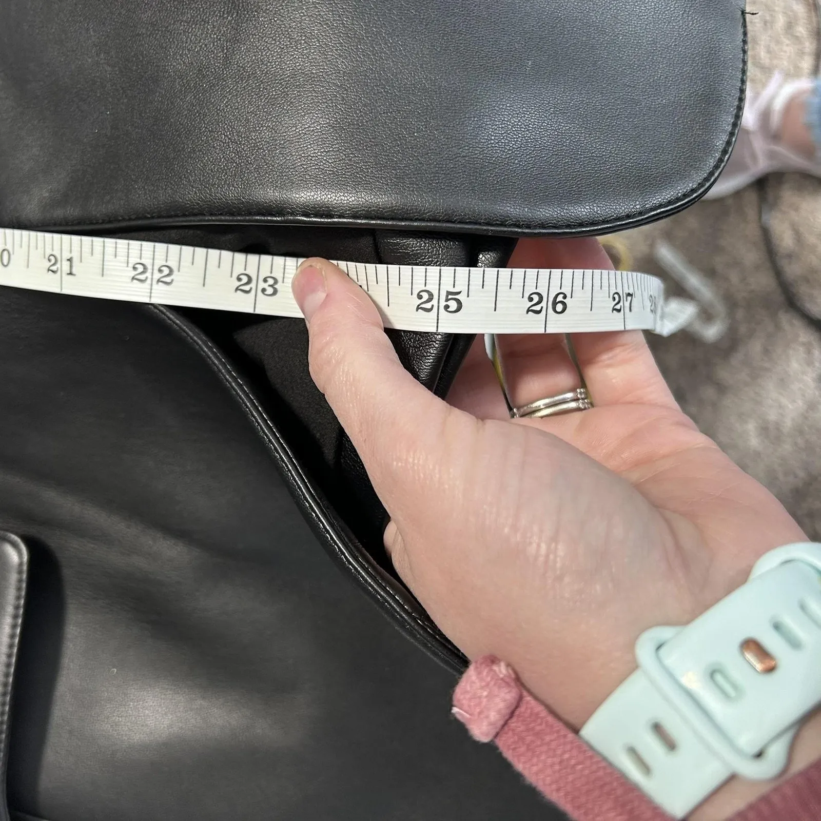 Good American Blazer Womens 0 XS Black Faux Leather One Button Zip Cuff Jacket - Image 10