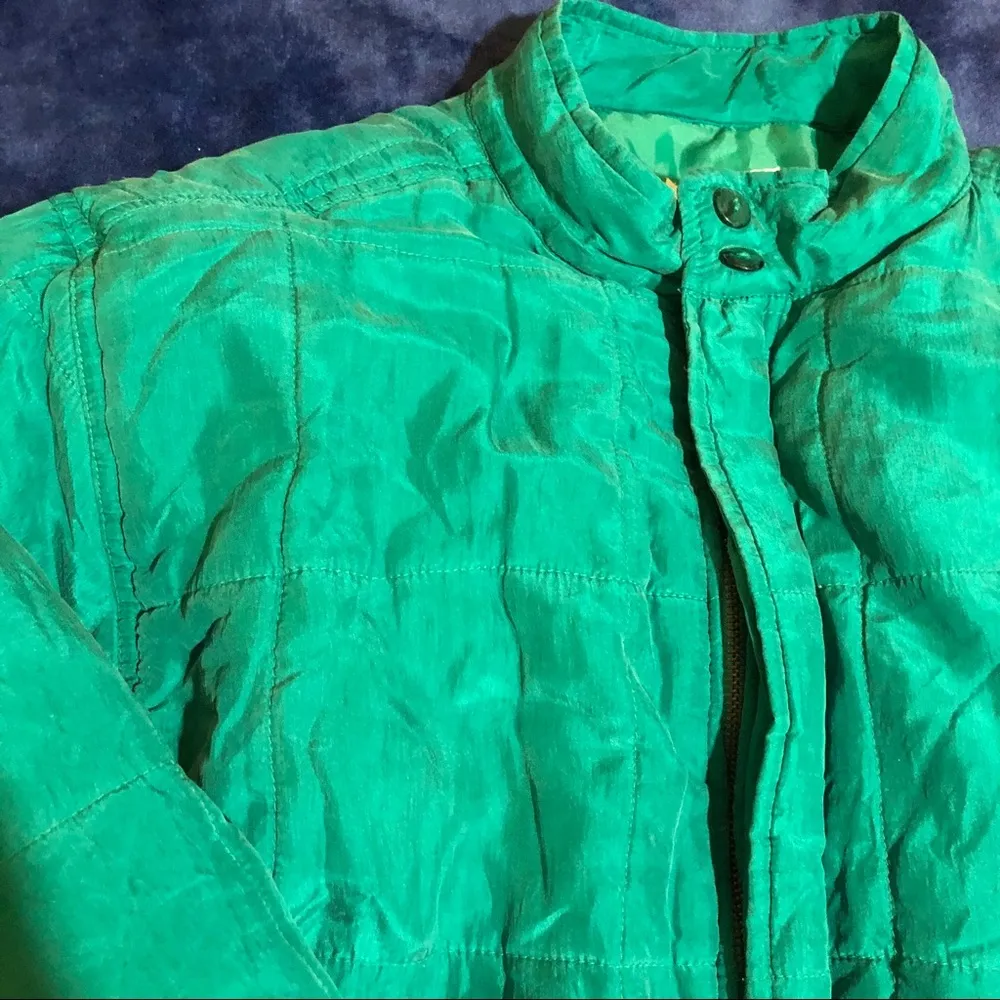 Vintage Teal Puffer Jacket Size L - Image 3