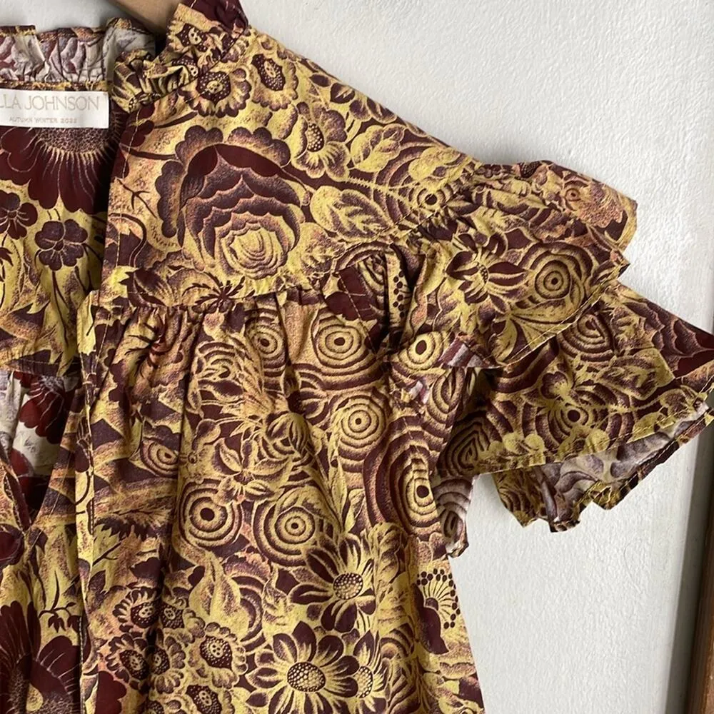 Ulla Johnson Ruffle Sleeve Letty Top in Amber - Image 6