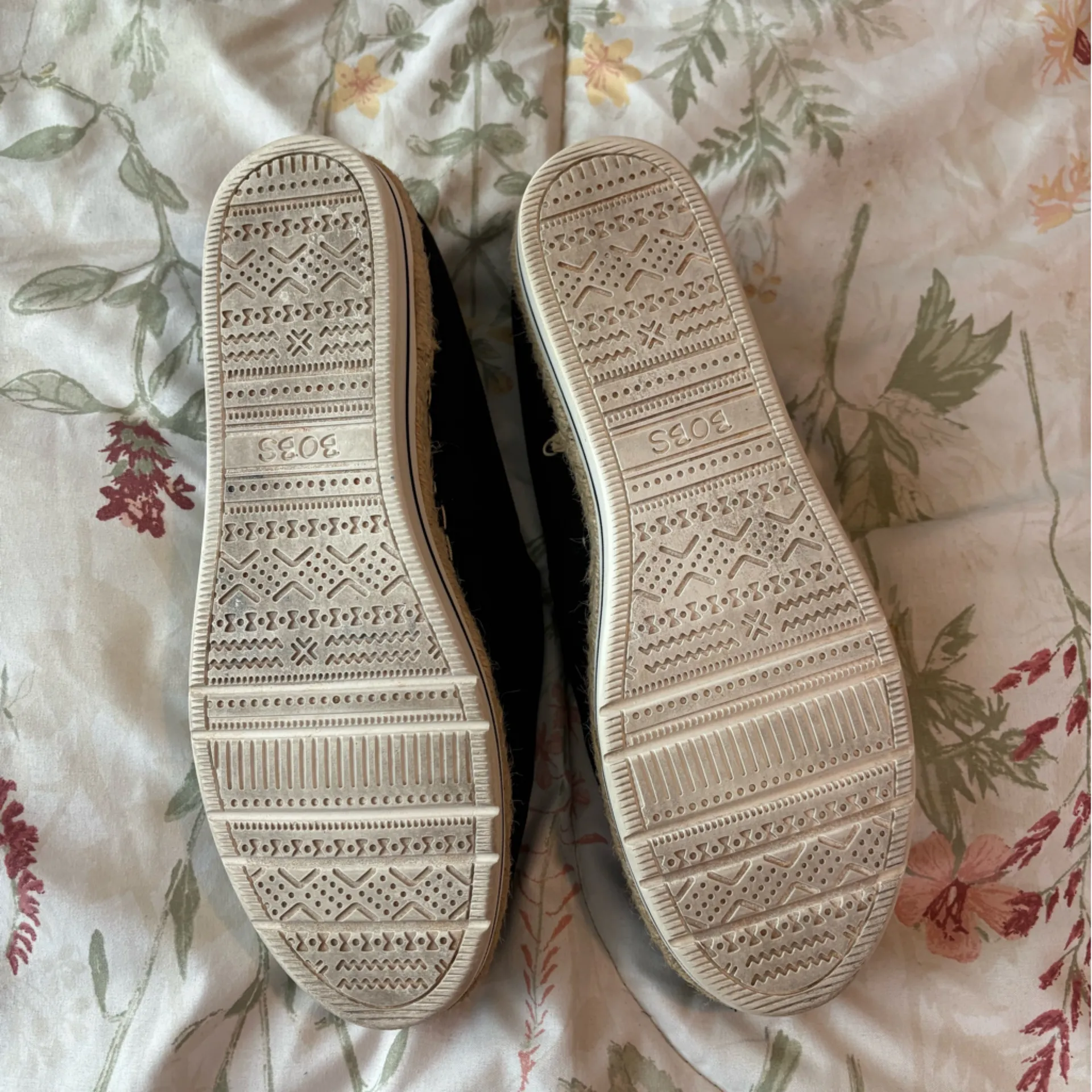 Skechers BOBS Women’s Black and Tan Slip-Ons Espadrilles - Image 3