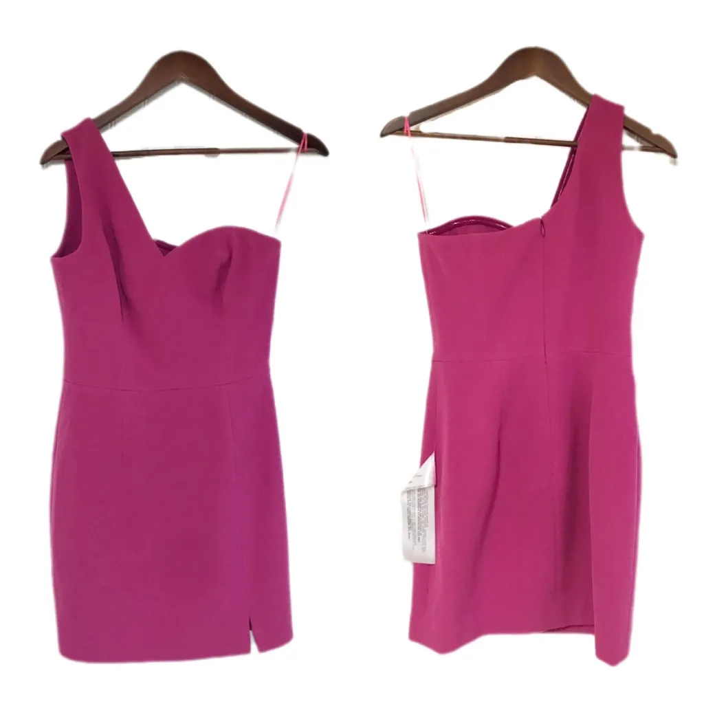 DRESS THE‎ POPULATION Maddie One Shoulder Mini Dress Pink Purple XS Formal Party - Image 3