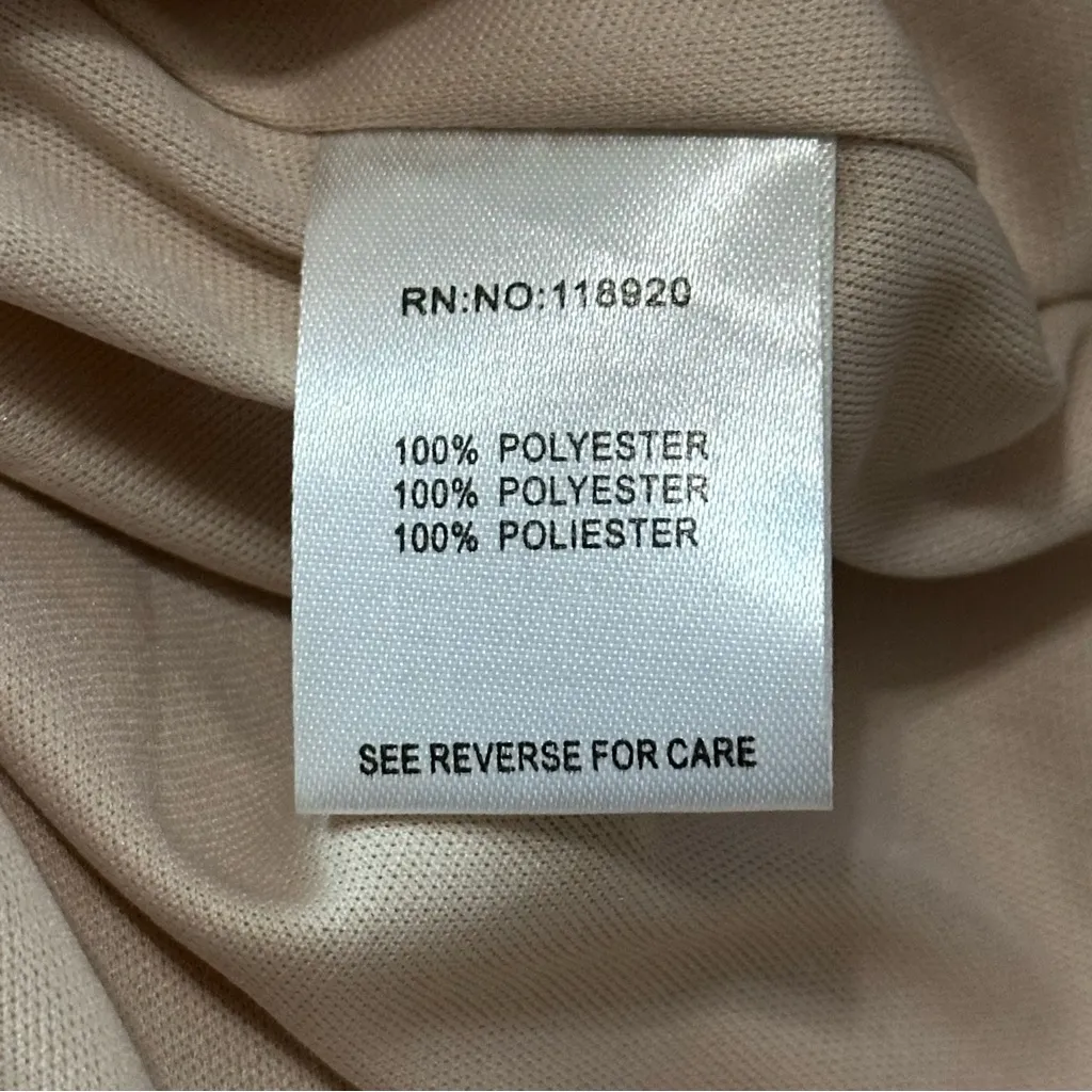 Lucy Paris Women’s Size L Cream Tan Orange Lace Hem Tank Sleeveless Sheath Dress - Image 6